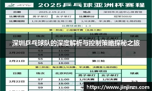 深圳乒乓球队的深度解析与控制策略探秘之旅